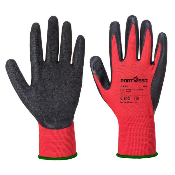 A174 - Guante Flex Grip Látex Rojo/Negro PW