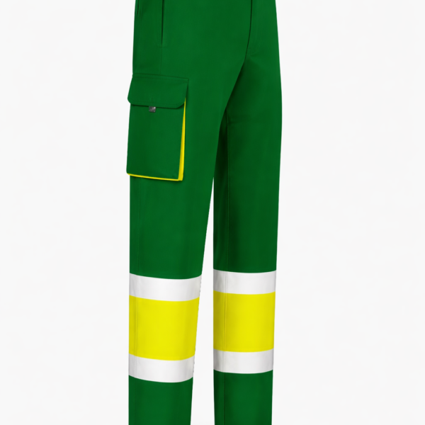 Pantalones Multibolsillos Stretch Verde Alta Visibilidad VS
