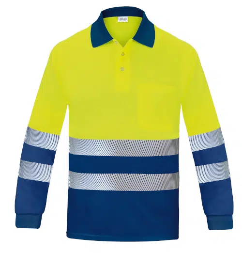 Polo Manga Larga Alta visibilidad Amarillo Azul VS
