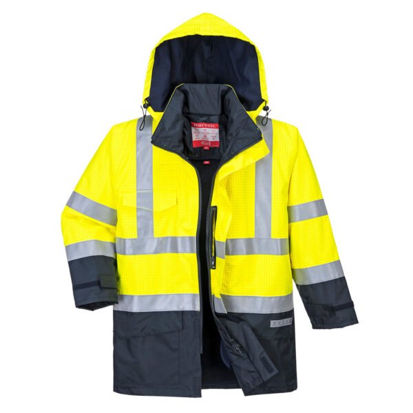 S779 - Chaqueta de alta visibilidad multi-protección Bizflame Rain Amarillo/Marino PW